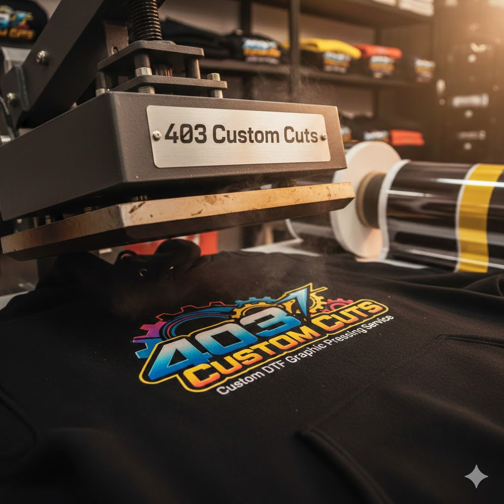 Bulk Custom Graphic DTF Pressing - Services | 403 Custom Cuts