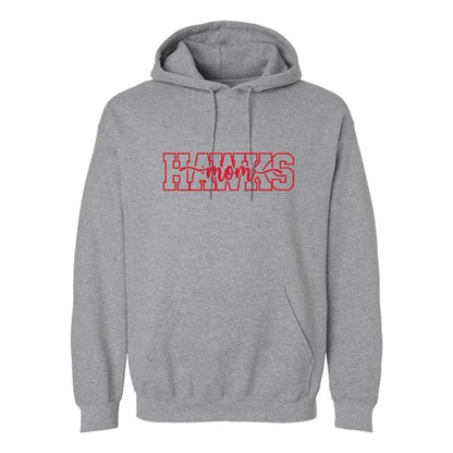 Grey Calgary Hawks Mom hoodie with chest lettering