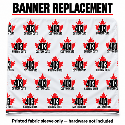 403 Custom Cuts 8 ft by 8 ft replacement printed fabric sleeve mockup, hardware not included