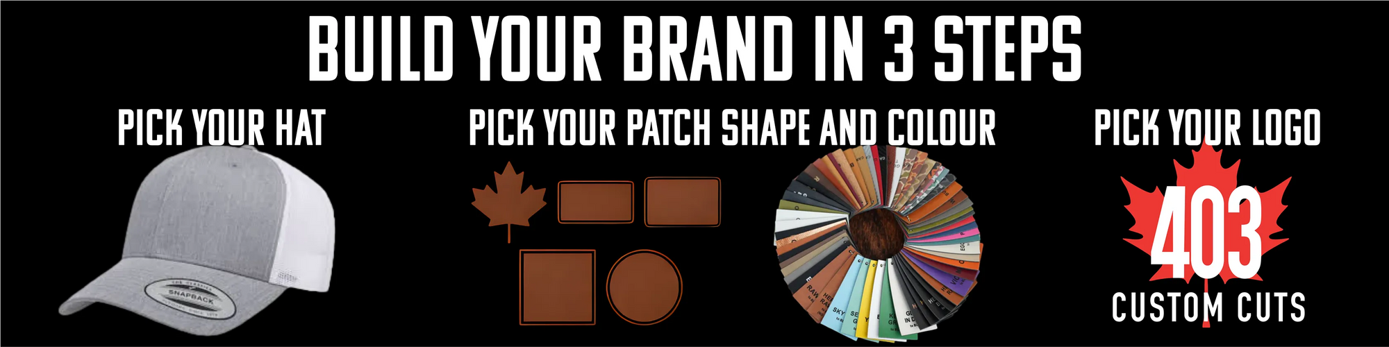 Custom leather patch personalized caps Calgary