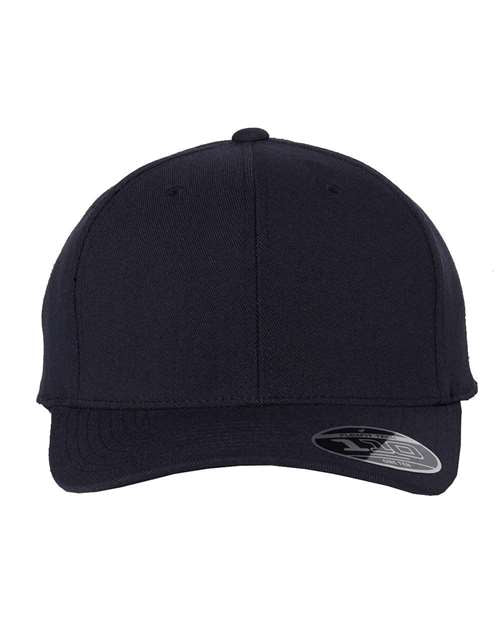 Flexfit 110C hook-and-loop baseball hat in Navy, front view.