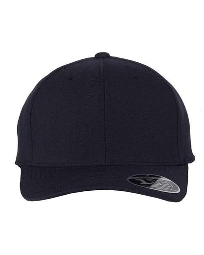 Flexfit 110C hook-and-loop baseball hat in Navy, front view.