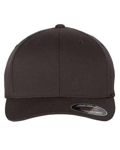 Flexfit 6277 fitted baseball hat in Dark Grey, front view.