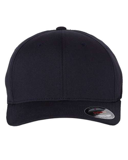 Flexfit 6277 fitted baseball hat in Dark Navy, front view.