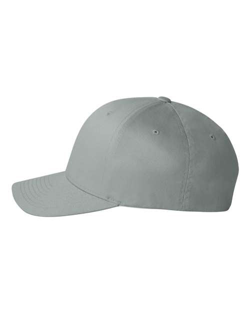 Flexfit 6277 fitted baseball hat in Grey, angled front view.
