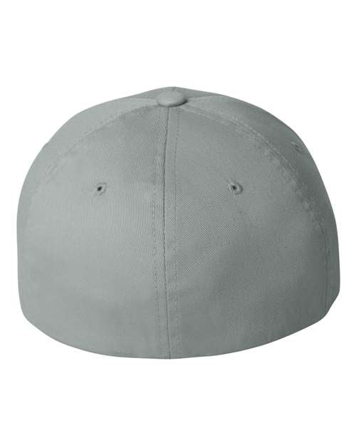 Flexfit 6277 fitted baseball hat in Grey, back view.