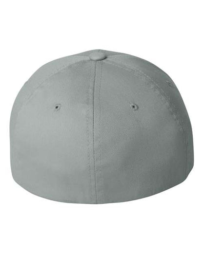 Flexfit 6277 fitted baseball hat in Grey, back view.
