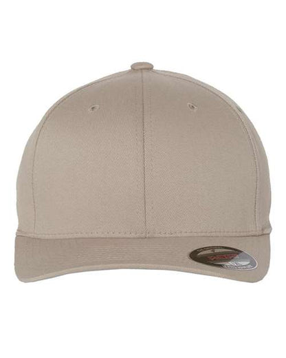 Flexfit 6277 fitted baseball hat in Khaki, front view.