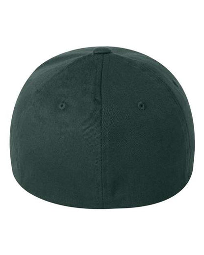 Flexfit 6277 fitted baseball hat in Spruce, back view.