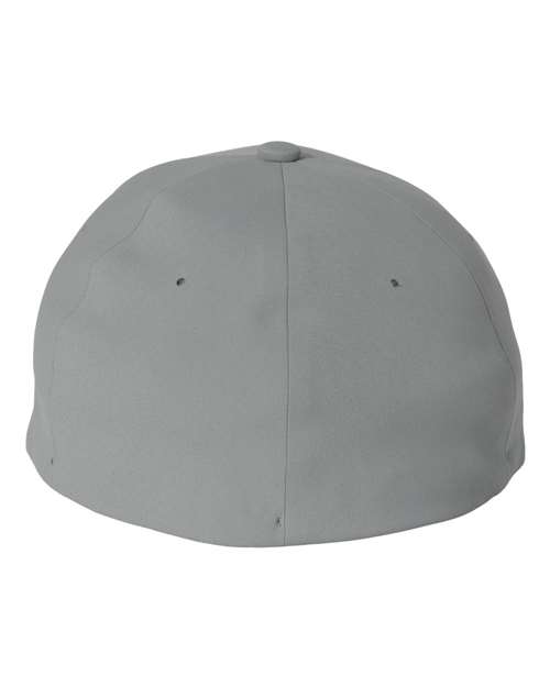Flexfit Delta 180 performance fitted hat in Silver, back view.