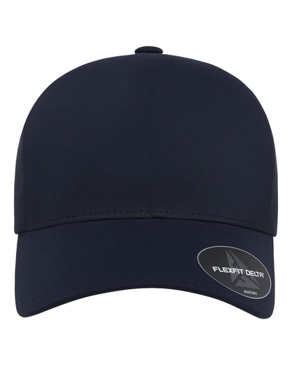 Flexfit Delta 180AP perforated snapback hat in Navy, alternate front view.