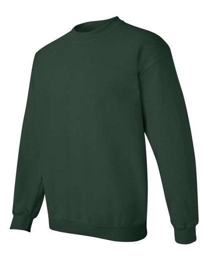 Gildan 18000 Heavy Blend crewneck sweatshirt in Forest, angled front view.