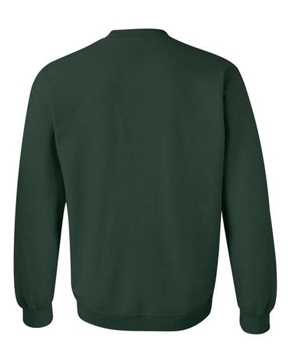 Gildan 18000 Heavy Blend crewneck sweatshirt in Forest, back view.