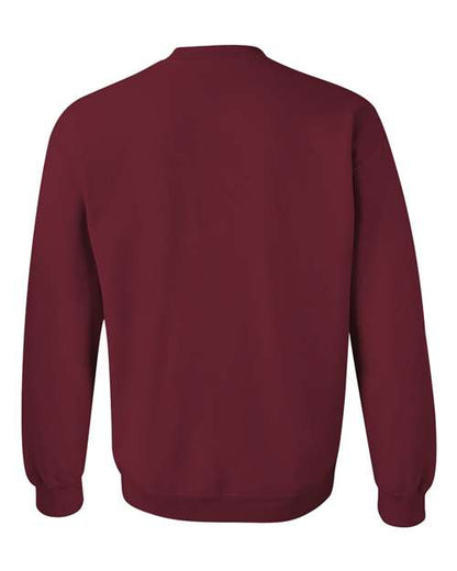 Gildan 18000 Heavy Blend crewneck sweatshirt in Garnet, back view.