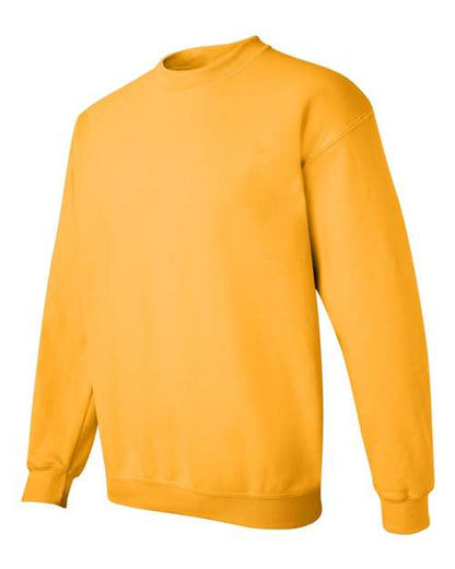 Gildan 18000 Heavy Blend crewneck sweatshirt in Gold, angled front view.