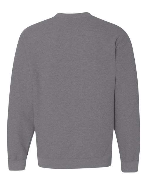 Gildan 18000 Heavy Blend crewneck sweatshirt in Graphite Heather, back view.