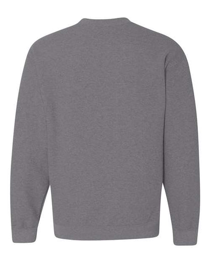 Gildan 18000 Heavy Blend crewneck sweatshirt in Graphite Heather, back view.