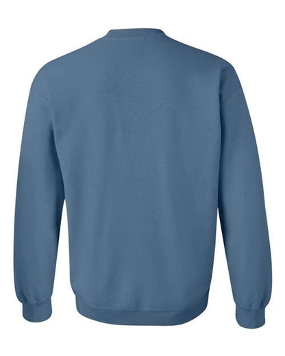 Gildan 18000 Heavy Blend crewneck sweatshirt in Indigo Blue, back view.