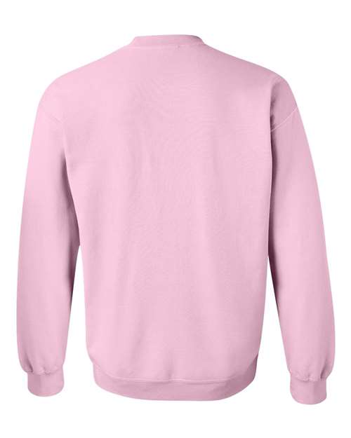 Gildan 18000 Heavy Blend crewneck sweatshirt in Light Pink, back view.