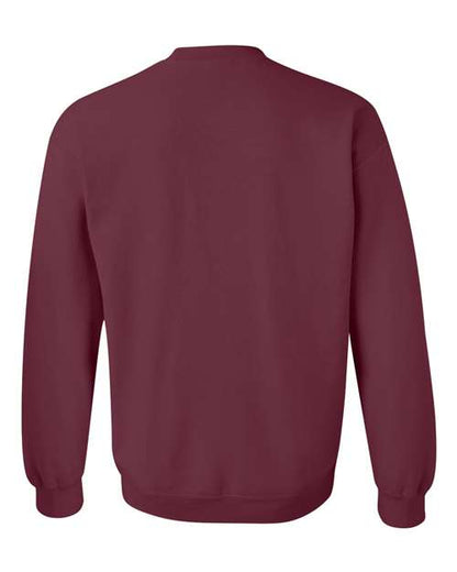 Gildan 18000 Heavy Blend crewneck sweatshirt in Maroon, back view.