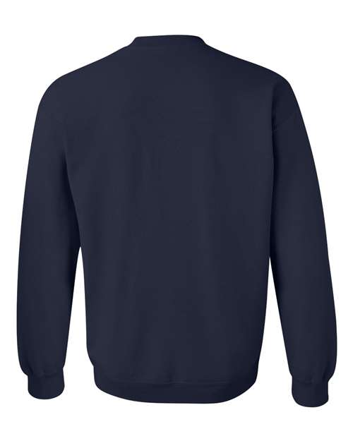 Gildan 18000 Heavy Blend crewneck sweatshirt in Navy, back view.