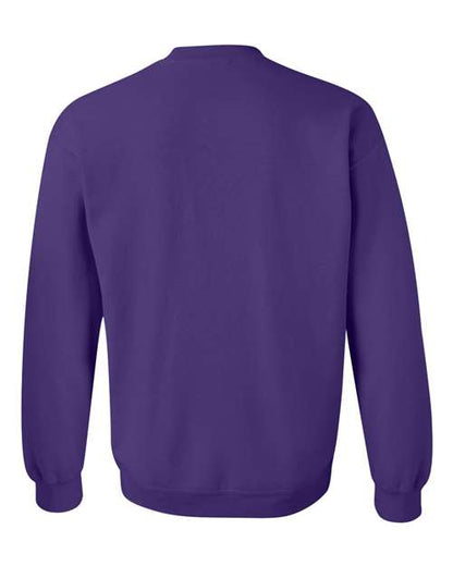 Gildan 18000 Heavy Blend crewneck sweatshirt in Purple, back view.