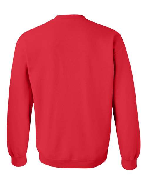 Gildan 18000 Heavy Blend crewneck sweatshirt in Red, back view.