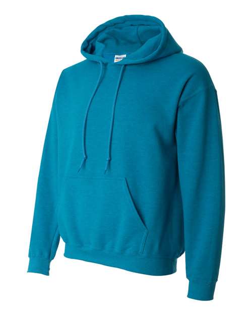 Gildan 18500 Heavy Blend pullover hoodie in Antique Sapphire, angled front view.