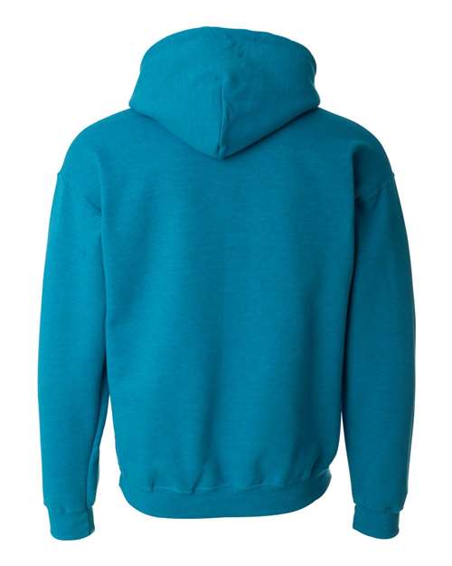 Gildan 18500 Heavy Blend pullover hoodie in Antique Sapphire, back view.