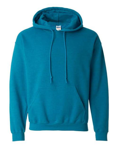 Gildan 18500 Heavy Blend pullover hoodie in Antique Sapphire, front view.