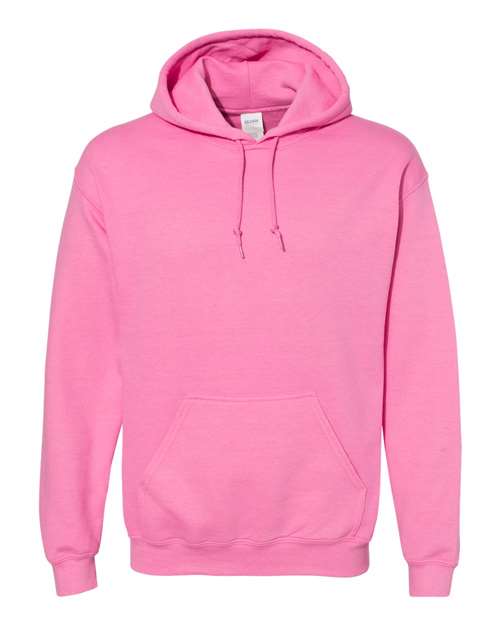 Gildan 18500 Heavy Blend pullover hoodie in Azalea, front view.