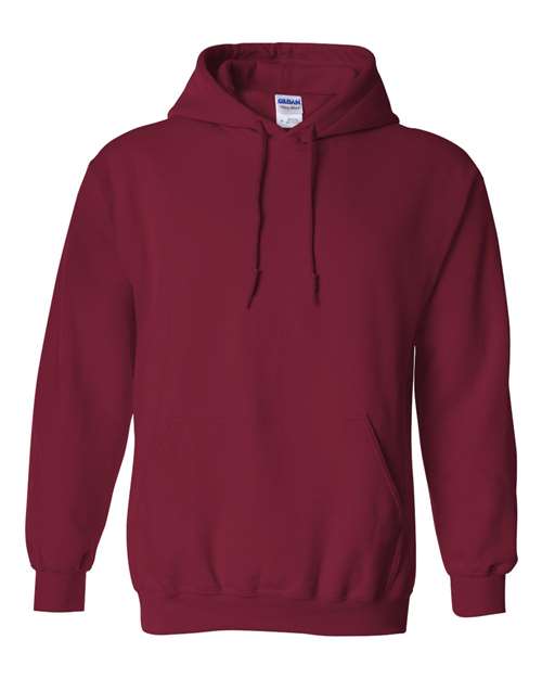 Gildan 18500 Heavy Blend pullover hoodie in Cardinal Red, front view.