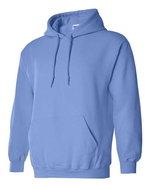 Gildan 18500 Heavy Blend pullover hoodie in Carolina Blue, angled front view.