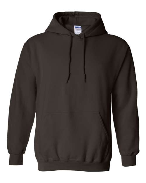 Gildan 18500 Heavy Blend pullover hoodie in Dark Chocolate, front view.