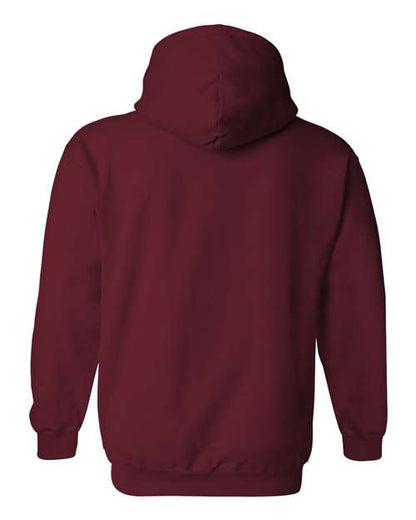 Gildan 18500 Heavy Blend pullover hoodie in Garnet, back view.
