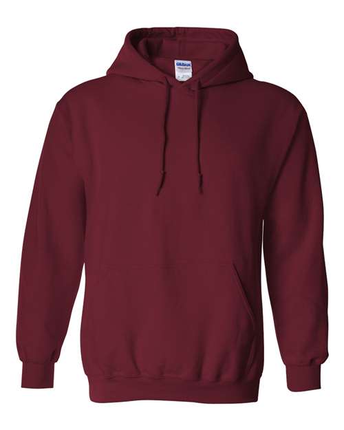 Gildan 18500 Heavy Blend pullover hoodie in Garnet, front view.