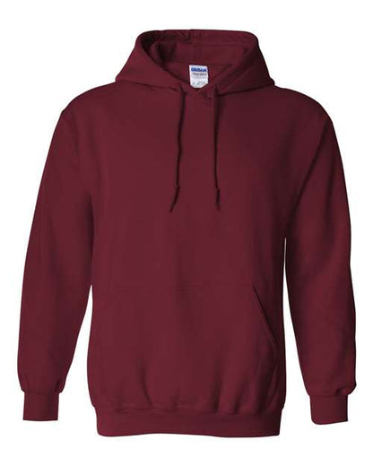 Gildan 18500 Heavy Blend pullover hoodie in Garnet, front view.