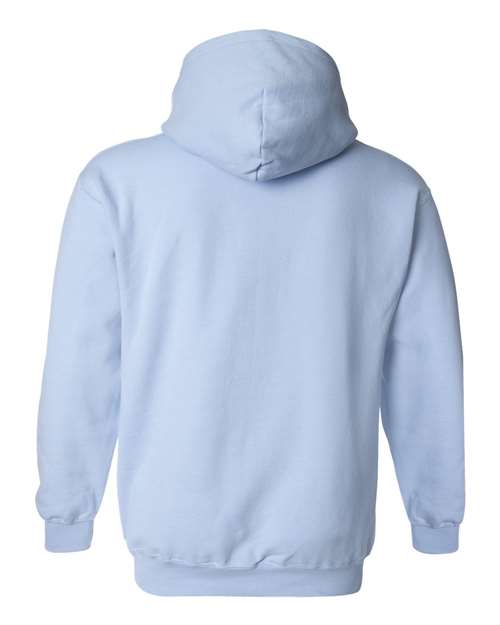 Gildan 18500 Heavy Blend pullover hoodie in Light Blue, back view.