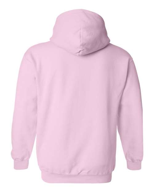 Gildan 18500 Heavy Blend pullover hoodie in Light Pink, back view.