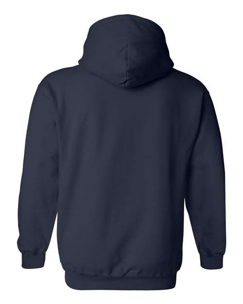 Gildan 18500 Heavy Blend pullover hoodie in Navy, back view.