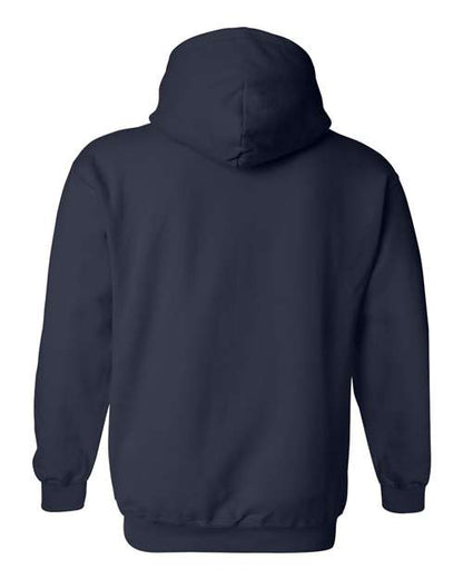 Gildan 18500 Heavy Blend pullover hoodie in Navy, back view.