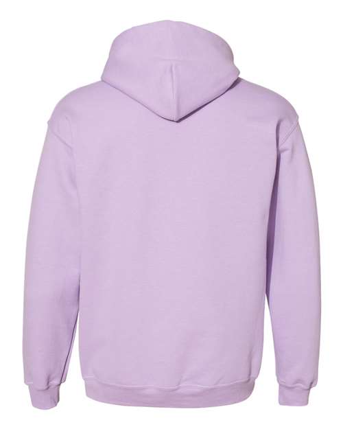 Gildan 18500 Heavy Blend pullover hoodie in Orchid, back view.