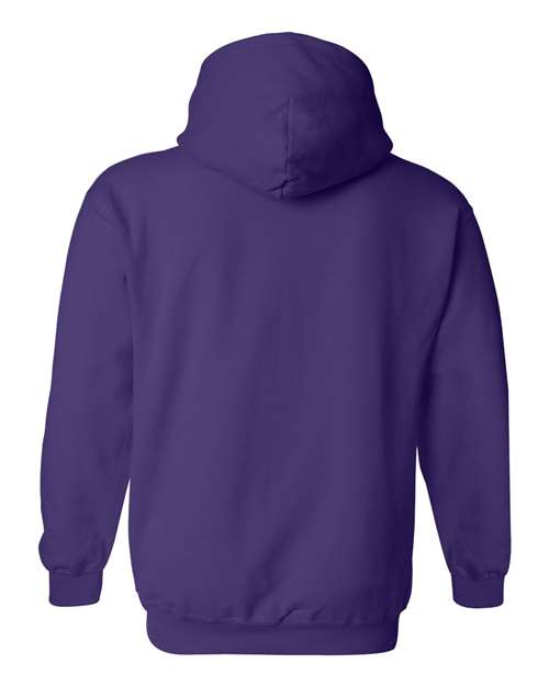 Gildan 18500 Heavy Blend pullover hoodie in Purple, back view.