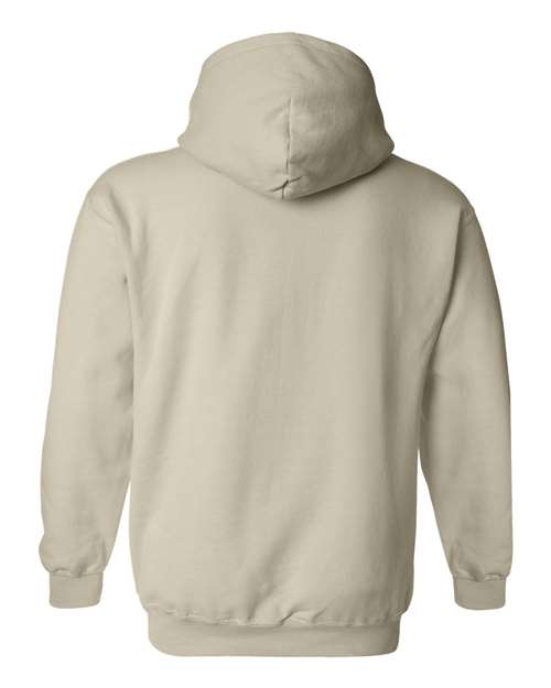 Gildan 18500 Heavy Blend pullover hoodie in Sand, back view.