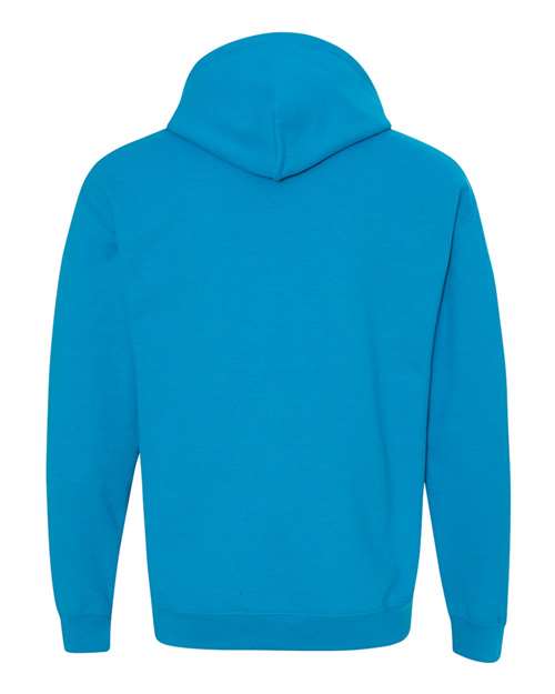 Gildan 18500 Heavy Blend pullover hoodie in Sapphire, back view.