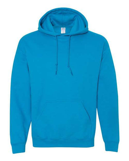 Gildan 18500 Heavy Blend pullover hoodie in Sapphire, front view.