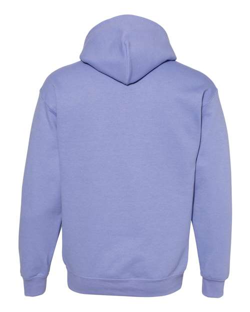 Gildan 18500 Heavy Blend pullover hoodie in Violet, back view.