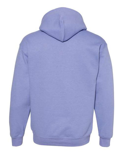 Gildan 18500 Heavy Blend pullover hoodie in Violet, back view.