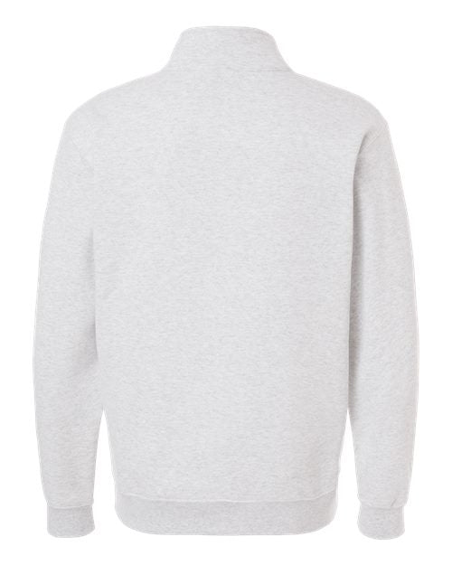 Gildan 18810 Heavy Blend quarter-zip sweatshirt in Ash, back view.