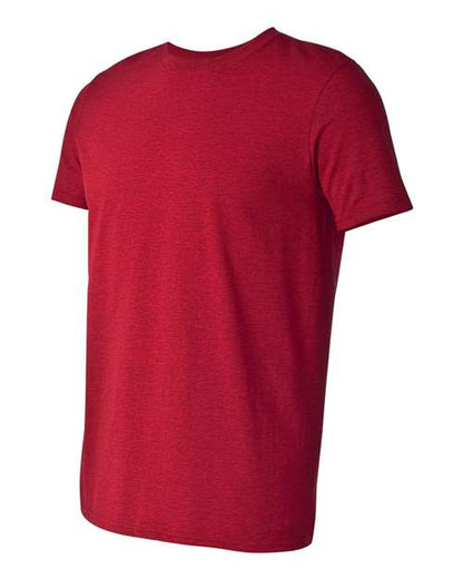 Gildan 64000 Softstyle T-shirt in Antique Cherry Red, angled front view showing the crew neckline and short sleeves.